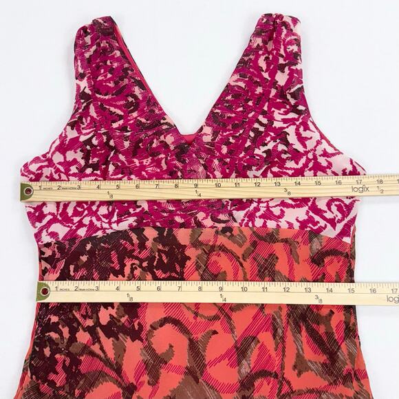 Rabbit Rabbit Rabbit Women's 90s Handkerchief Hem Dress Size 10 Red Pink - Picture 12 of 15